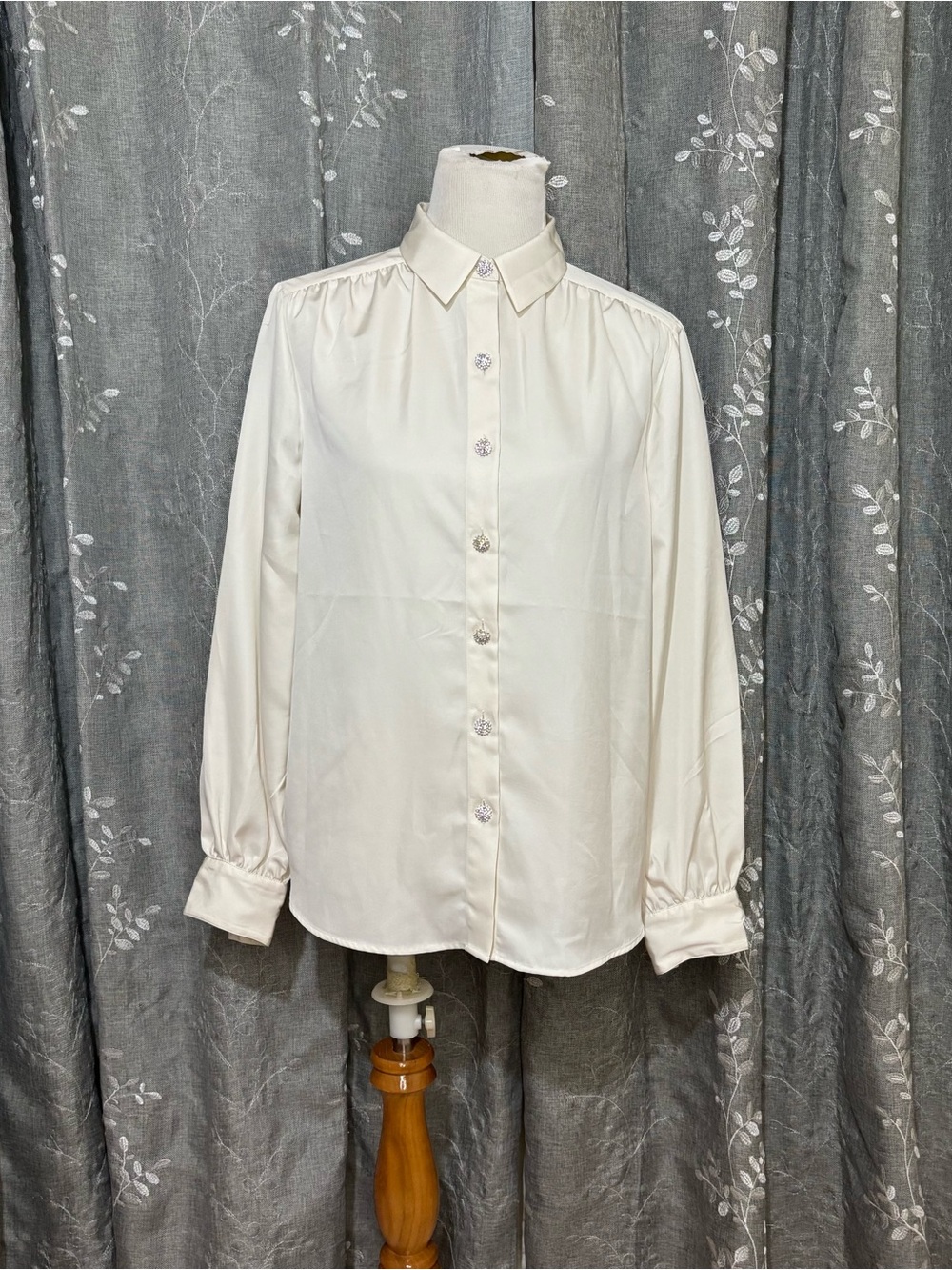 Express Cream Button-Down Blouse